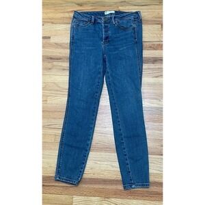Free People Women's 27 Blue‎ Jeans Denim Cotton Skinny Leg Medium Wash Stretch